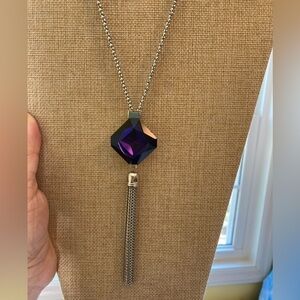 Cara NY‎ Faceted Purple Glass Tassel Pendant Necklace